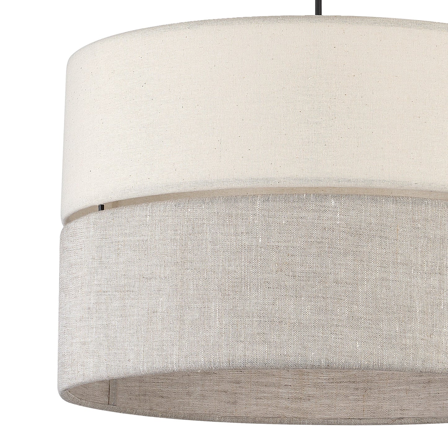 Close-up of ECO pendant light dual-tone fabric lampshade

