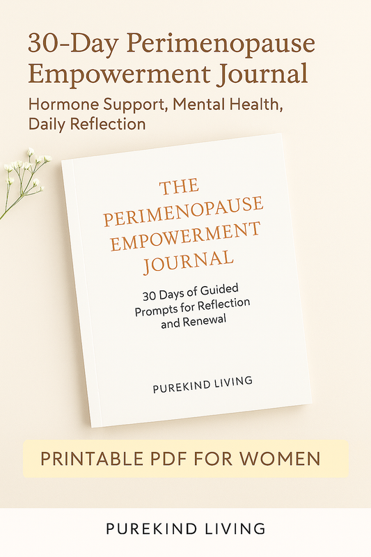 Perimenopause empowerment journal with a minimal design on a light background
