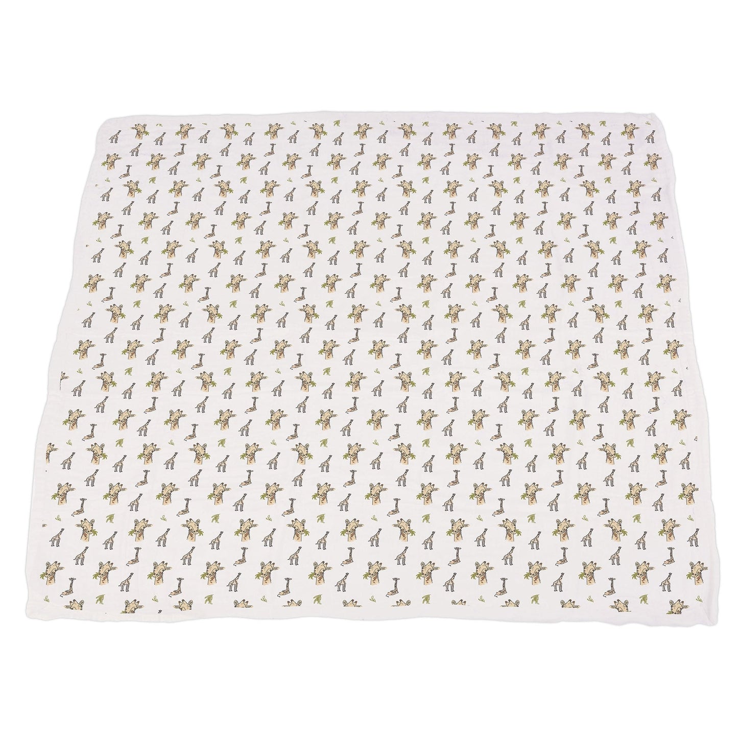 Baby blanket with giraffe pattern on a white background