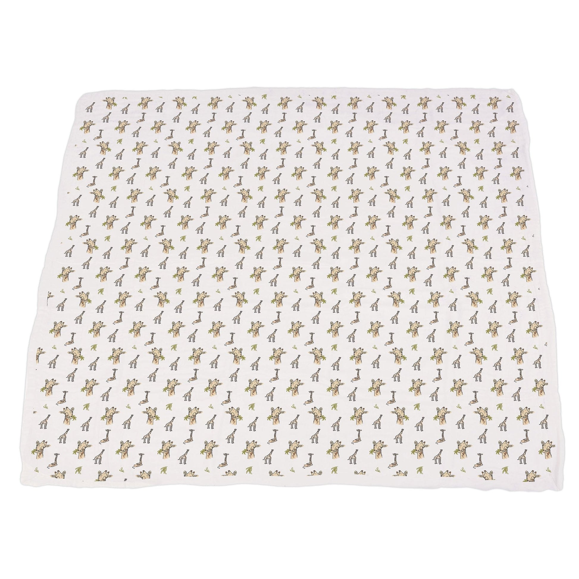 Baby blanket with giraffe pattern on a white background