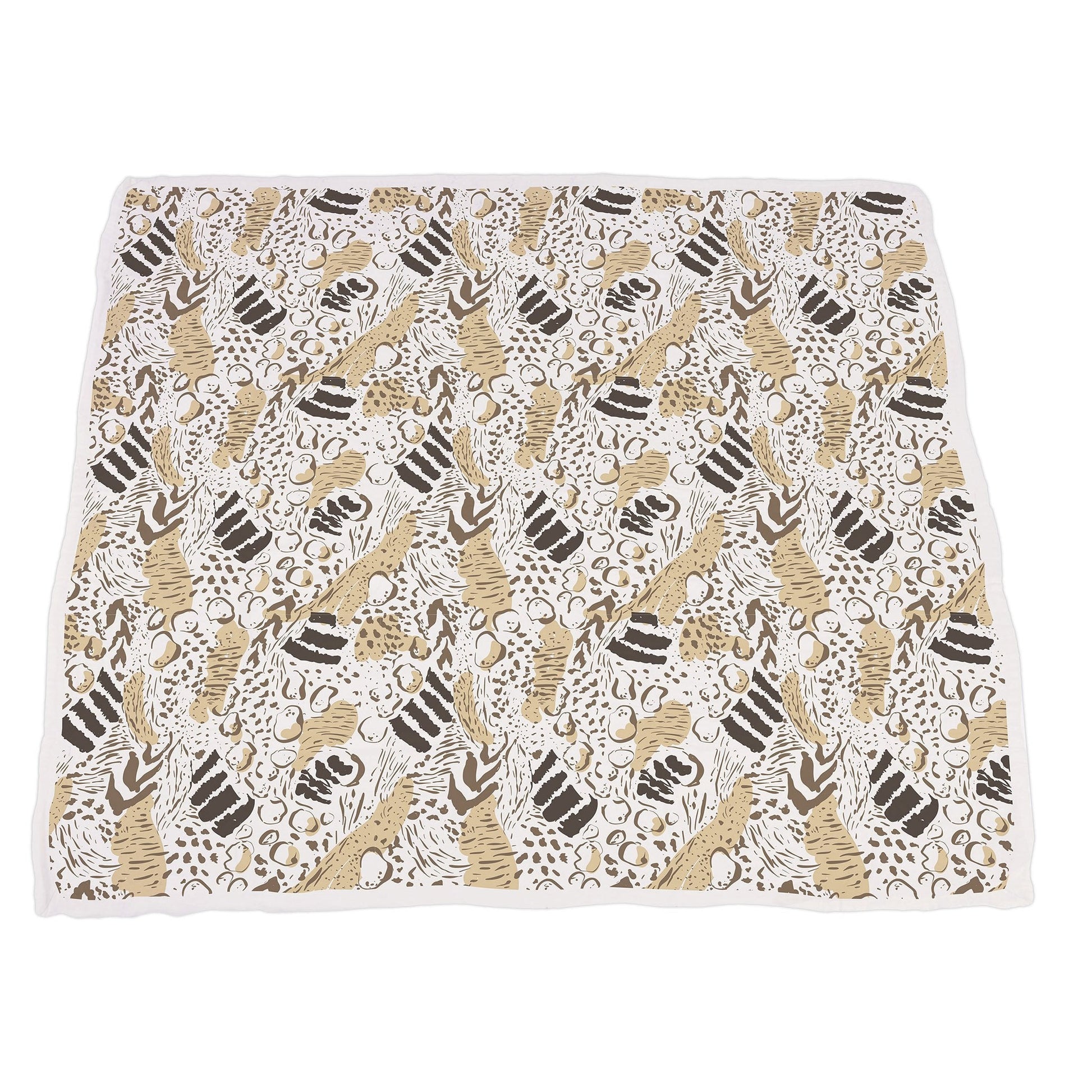 Animal print blanket on a white background - front