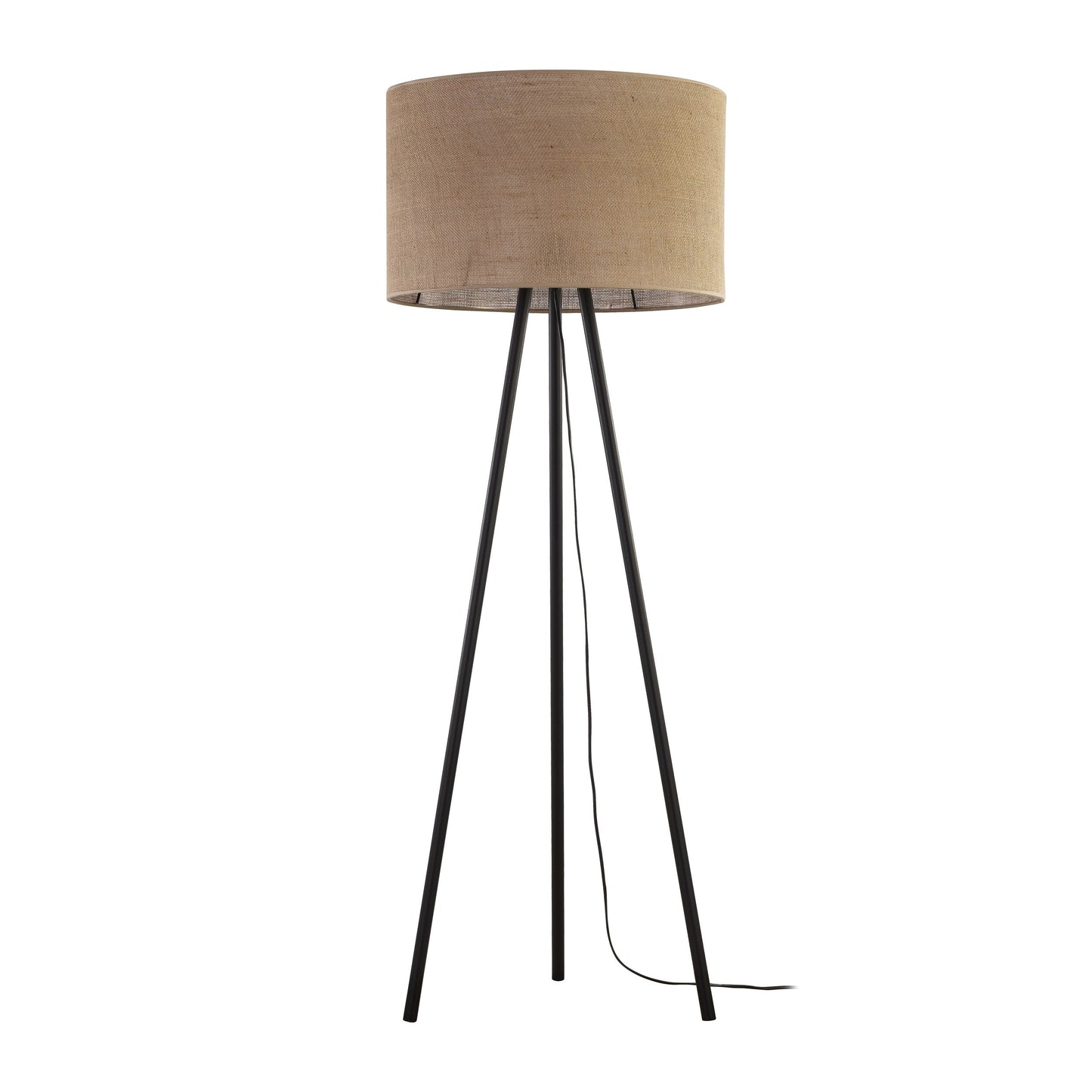 Tall floor lamp with biodegradable jute shade