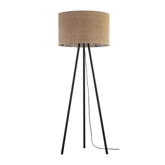 Tall floor lamp with biodegradable jute shade
