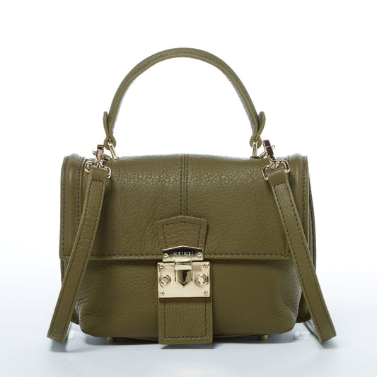 Convertible leather backpack purse in Italian pebble leather