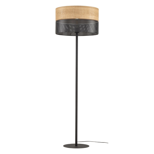 Minimalist round base of black metal NICOL lamp on white background