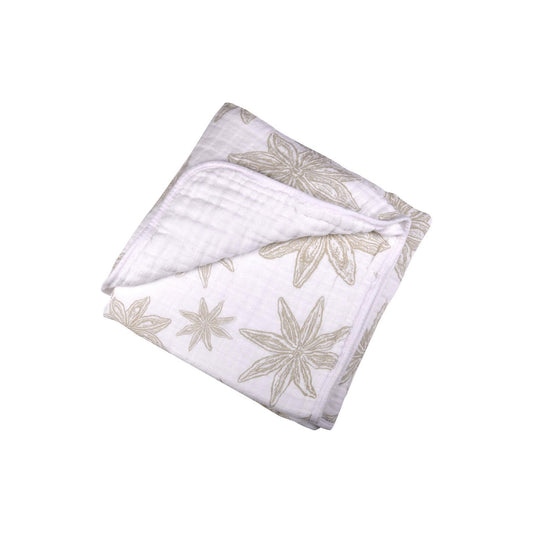 Boho Fields Muslin Blanket – 100% Natural Cotton, Soft & Breathable - Purekind Living