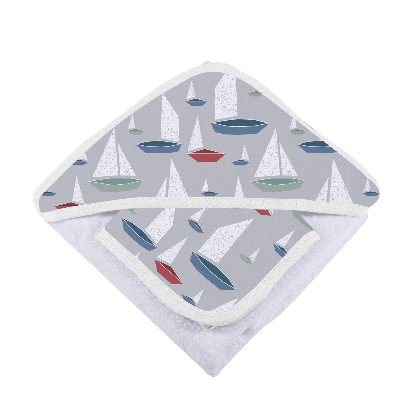 Sailboats Bamboo Hooded Towel & Washcloth Set – Eco-Friendly & Gentle - Purekind Living