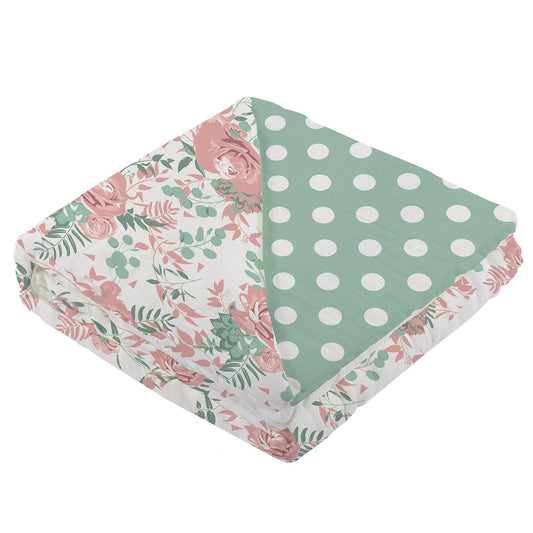 Desert Rose & Jade Polka Dot Muslin Blanket – 100% Natural Cotton - Purekind Living