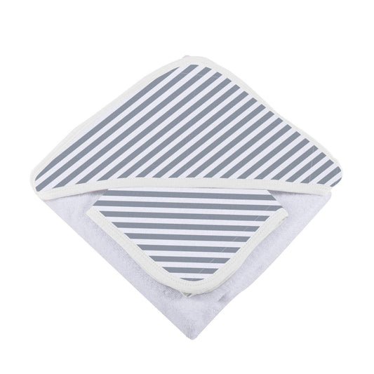 Finley Stripe Bamboo Hooded Towel & Washcloth Set – Ultra-Soft & Absorbent - Purekind Living