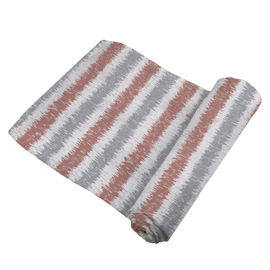 Western Stripe Cotton Swaddle Blanket Rolled

