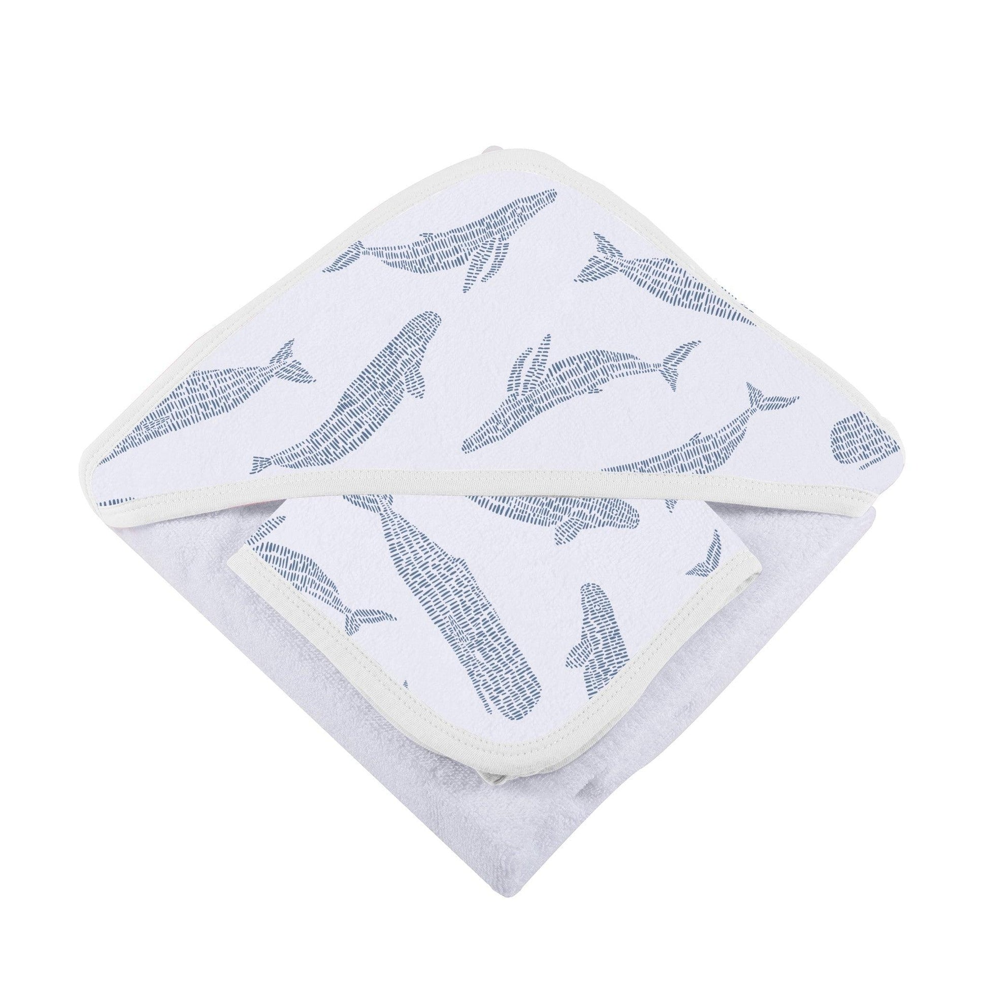Blue Whale Bamboo Hooded Towel & Washcloth Set – Ultra-Soft & Absorbent - Purekind Living