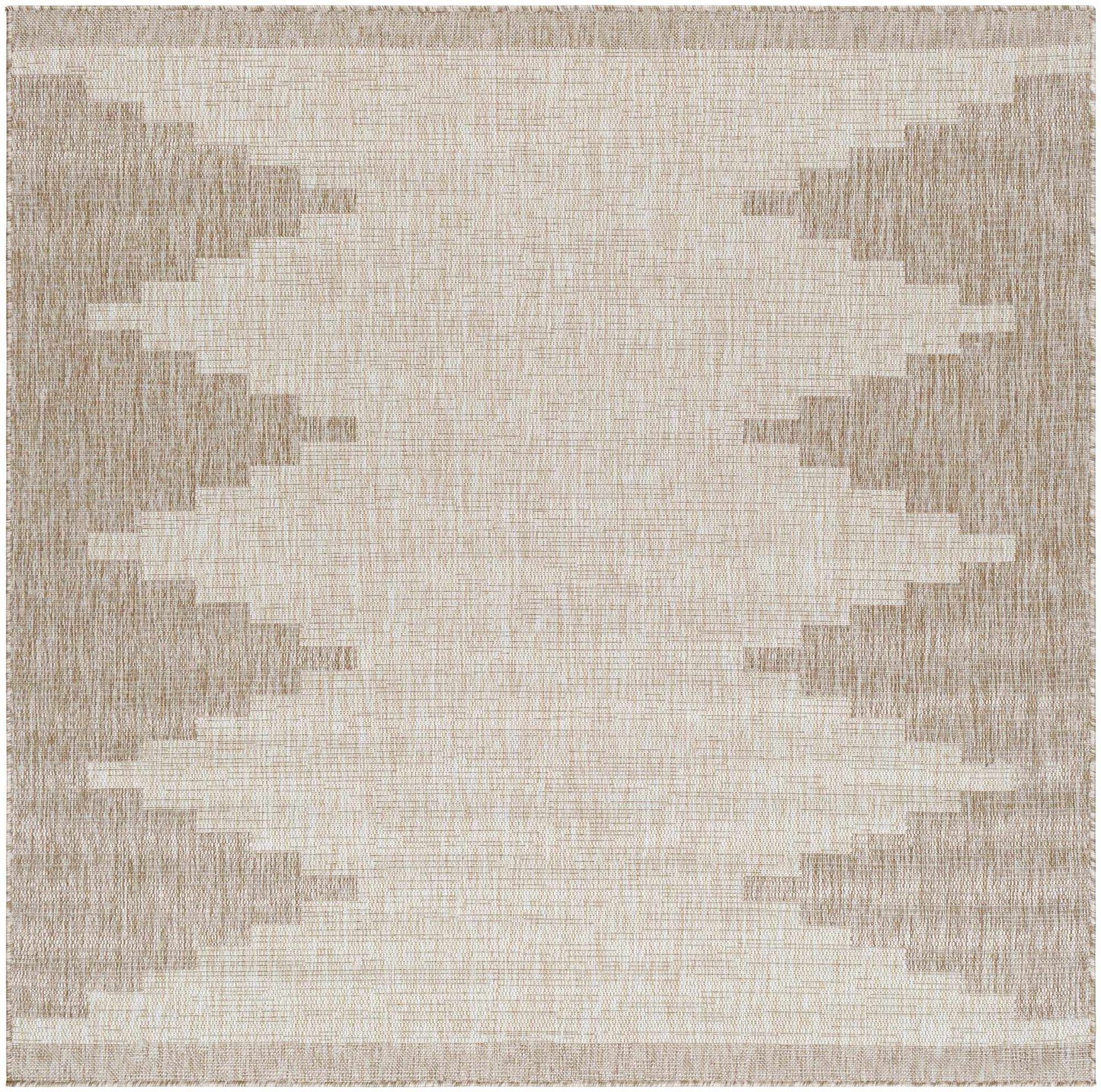 Textured area rug with geometric pattern in neutral tones