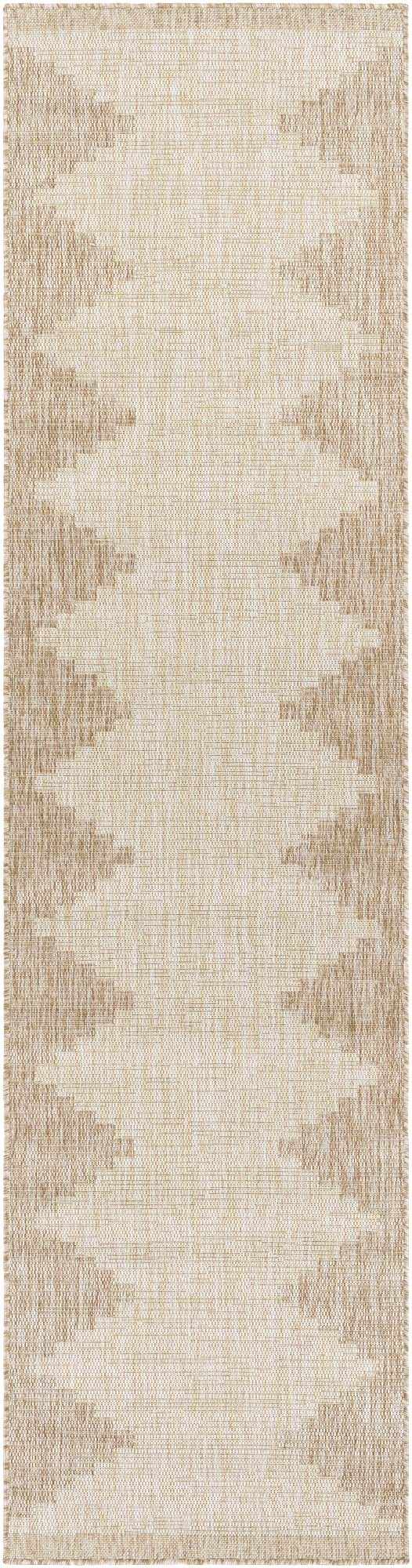 Neutral beige Aztec diamond pattern runner