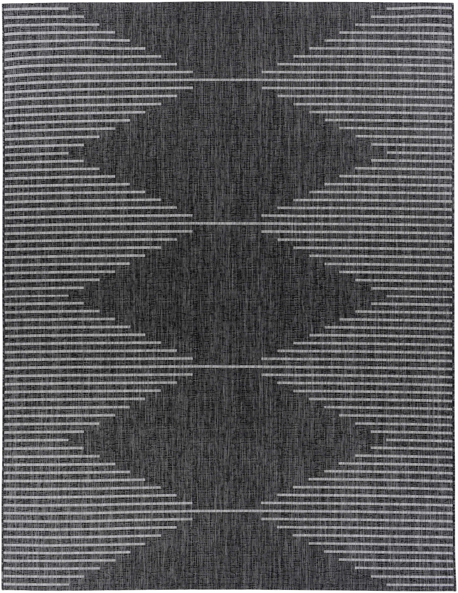 Gray area rug with geometric pattern