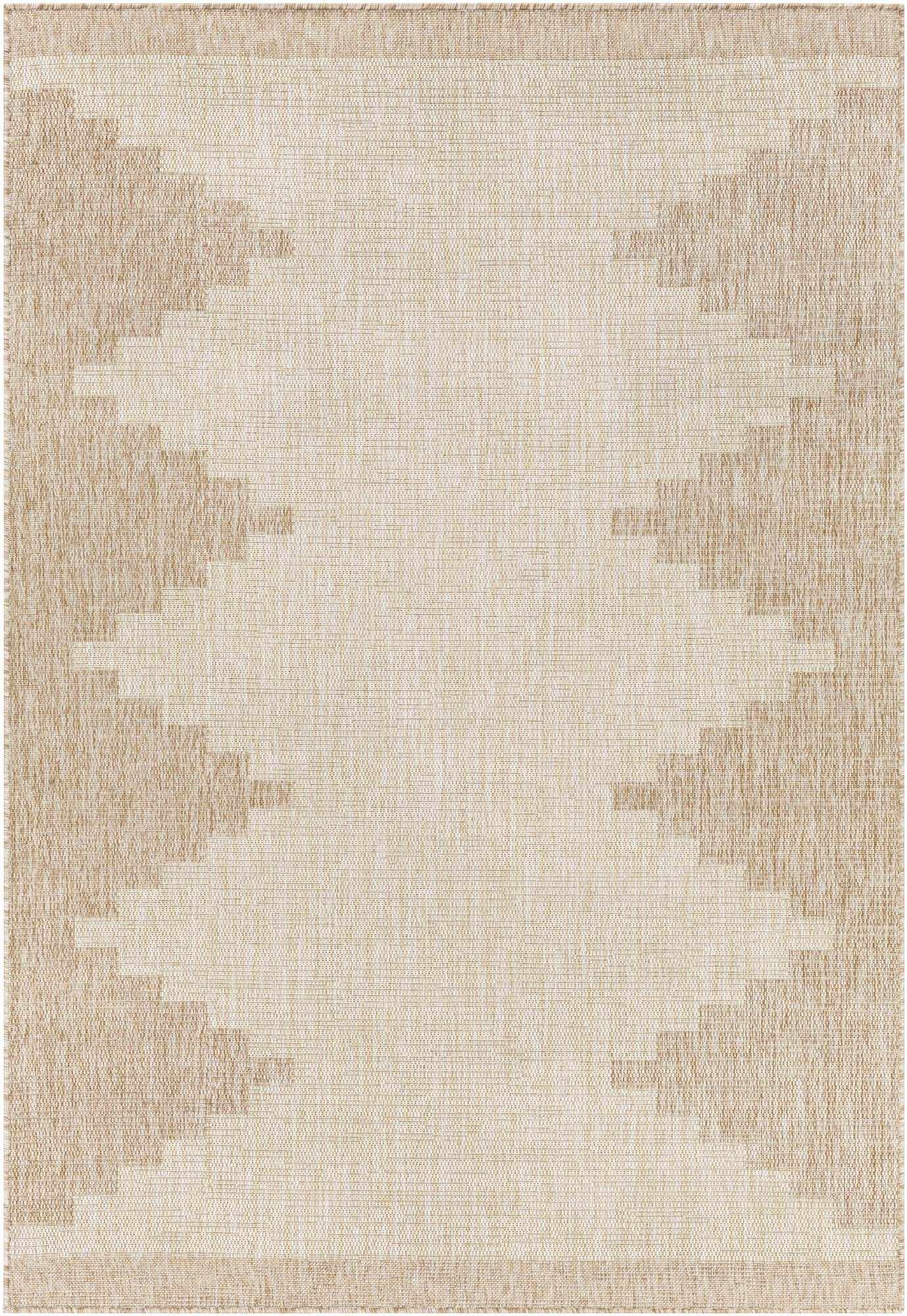 Beige and brown patterned rug