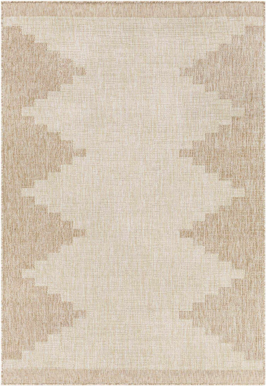 Beige and brown patterned rug
