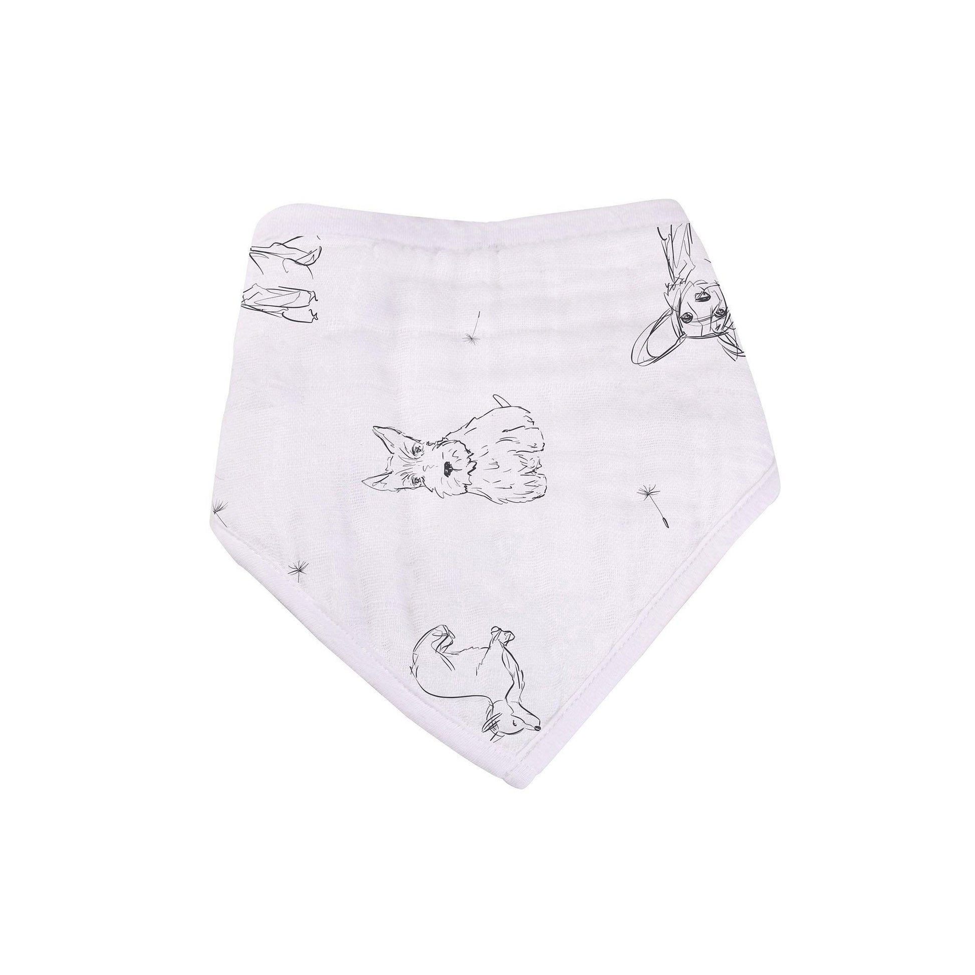 Dandelions Bamboo Bandana Bibs – 4-Pack, Absorbent & Eco-Friendly - Purekind Living