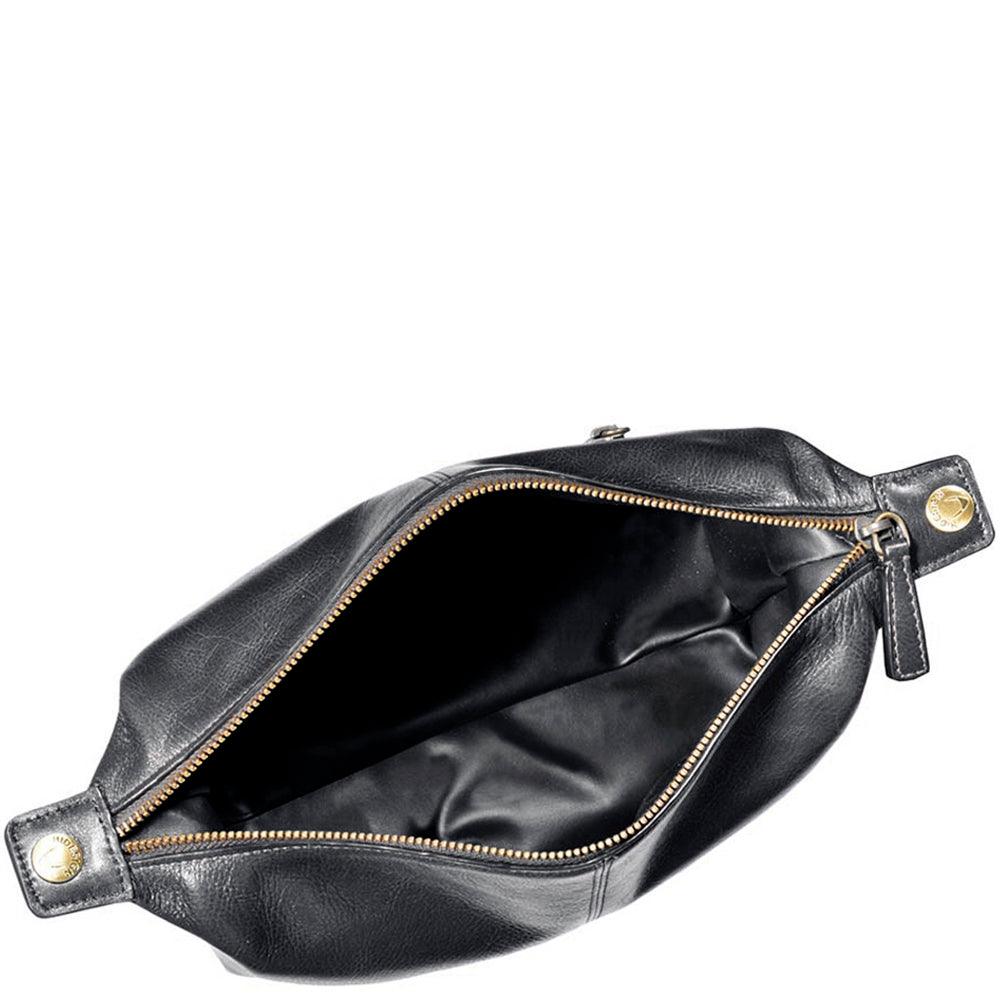 Hidesign Charles Leather Toiletry Bag – Waterproof Interior (Black) - Purekind Living