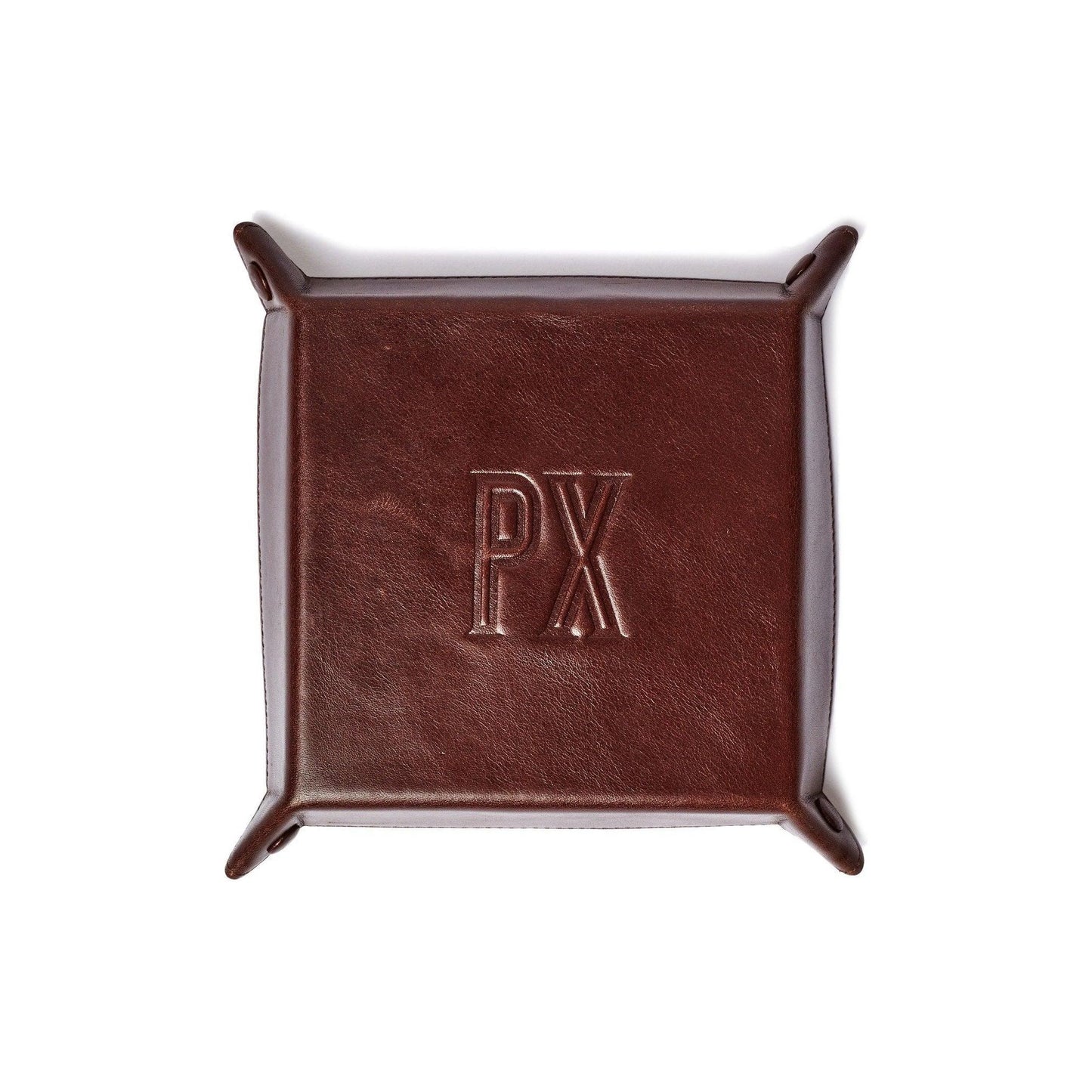 Floyd Foldable Valet Tray – Brown Leather with Lining - Purekind Living