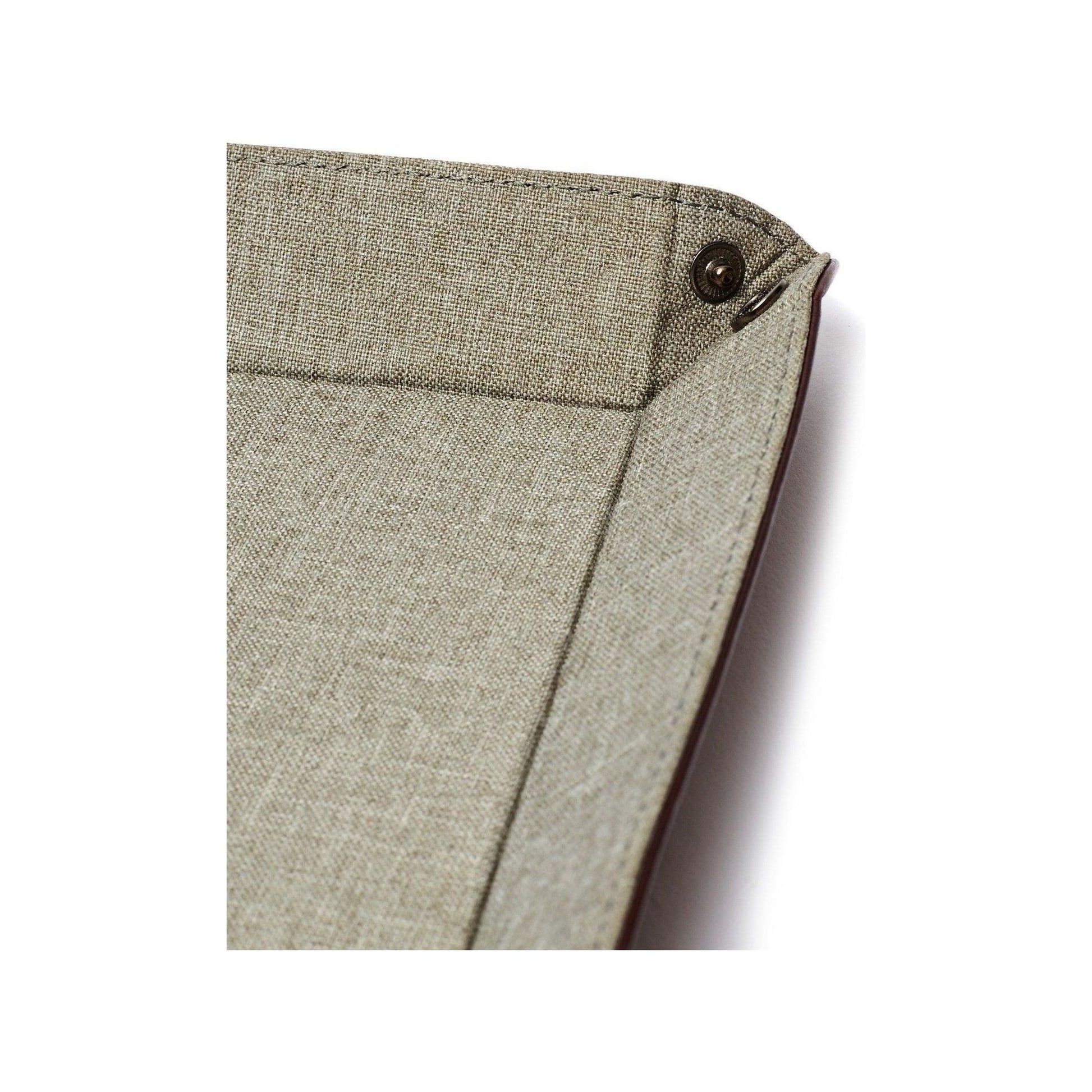 Floyd Foldable Valet Tray – Brown Leather with Lining - Purekind Living